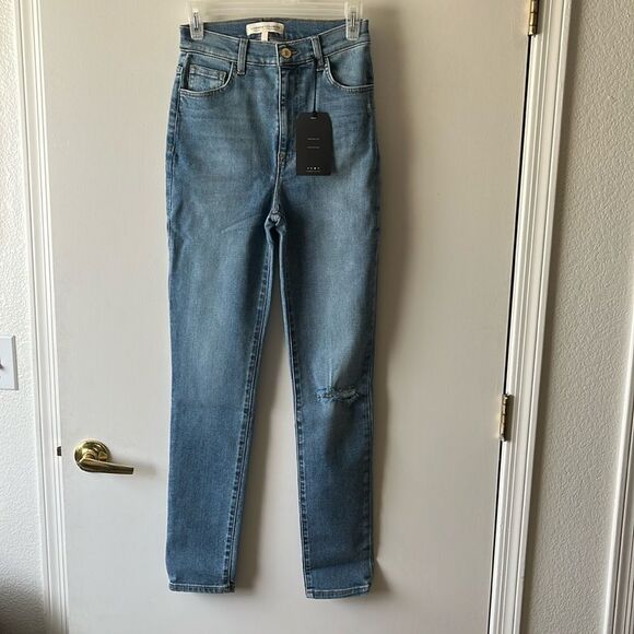 Current/Elliot The Freeway High Rise Cigarette Jeans Size 25 NWT Blue - Picture 1 of 6